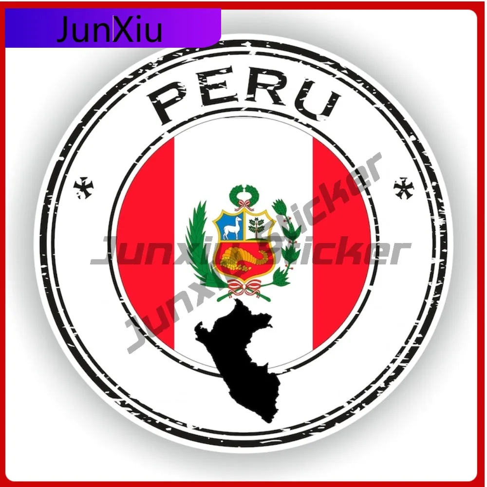 

Peru Seal Round Flag Stylish Vehicle Decal Works Well On Smooth Auto Exterior Areas