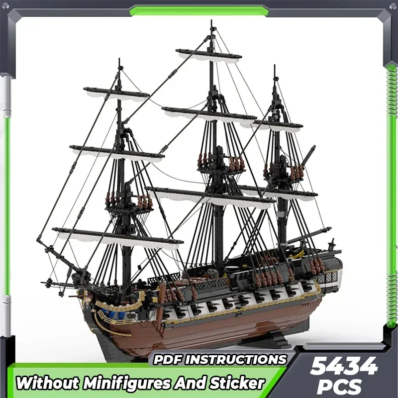 Moc Building Bricks Military Ship Model American 24-gun Boat Technology Modular Blocks Gifts Toys For Children DIY Sets Assembly