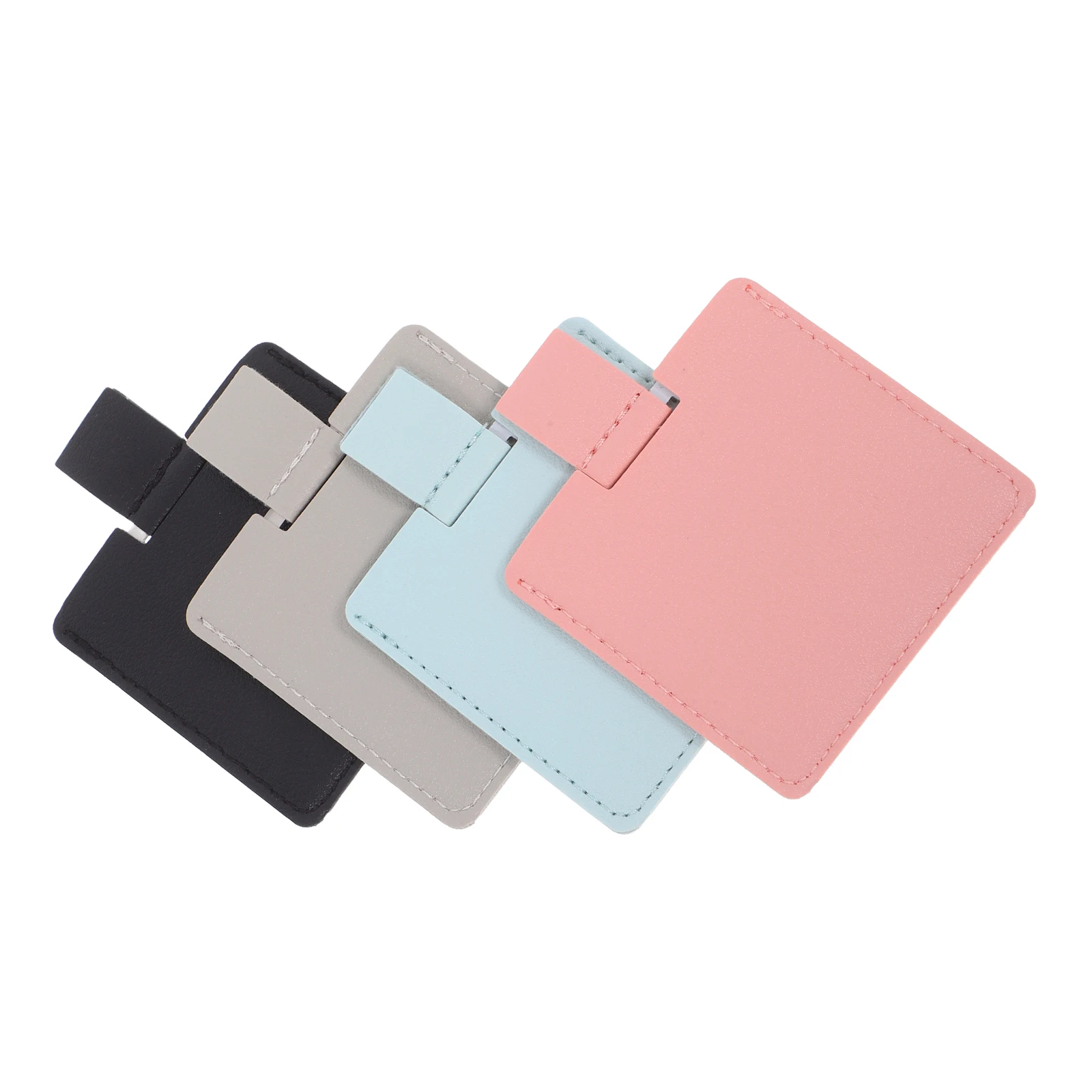 4 個コンパクトステンレス鋼ポータブル旅行用化粧鏡財布用ポケットサイズ軽量 HD 傷つきにくいミニミラー女性用