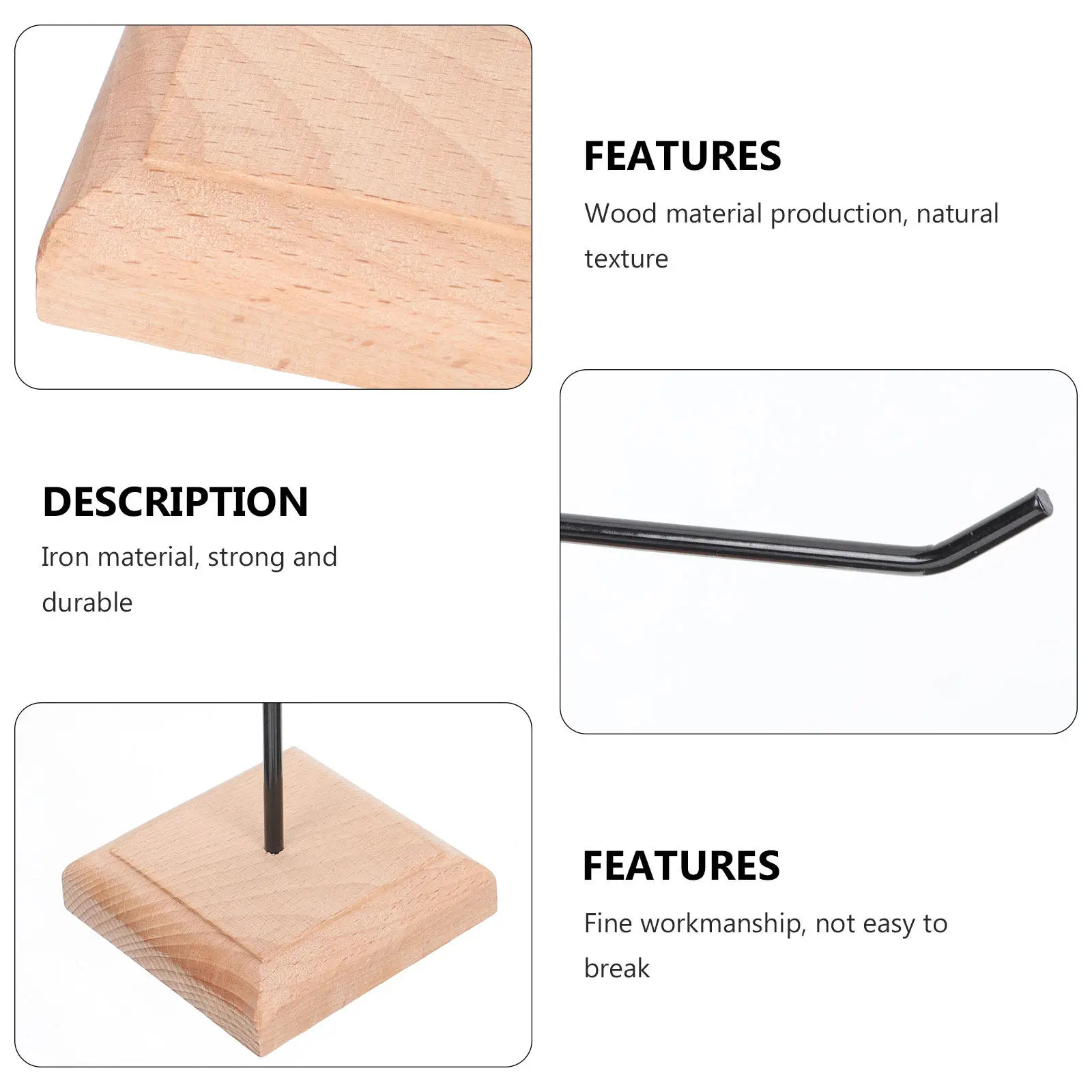 

Delicate Jewelry Rack Wooden Base Iron Storage Holder Dresser Tabletop Organizer for Home 127 Wooden Base Iron Jewelry Rack