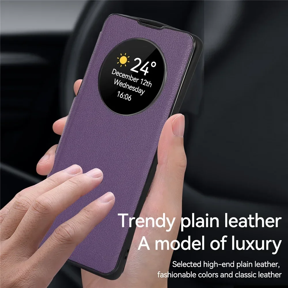 Smart Sleep Wake up Leather Case For Xiaomi 14 Ultra Mi14 Mi13 Pro Mi12 Mi11 10S Intelligent View Window Stand Wallet Flip Cover