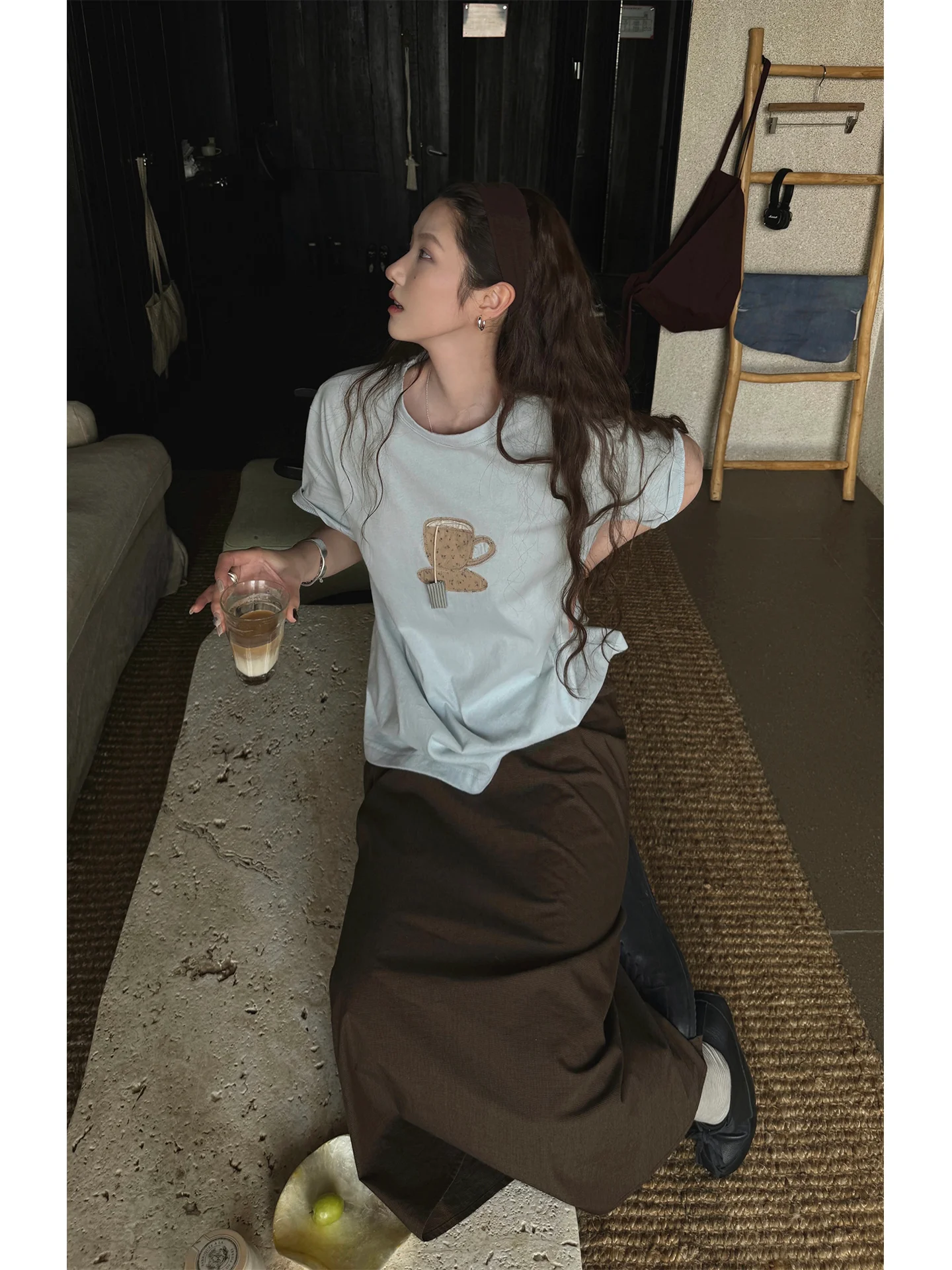 

Женская футболка JMWOMEN DIY Fun Tea Bag с синей вышивкой, коротким рукавом и принтом, летняя, из чистого хлопка, свободного кроя, в повседневном стиле, с круглым вырезом