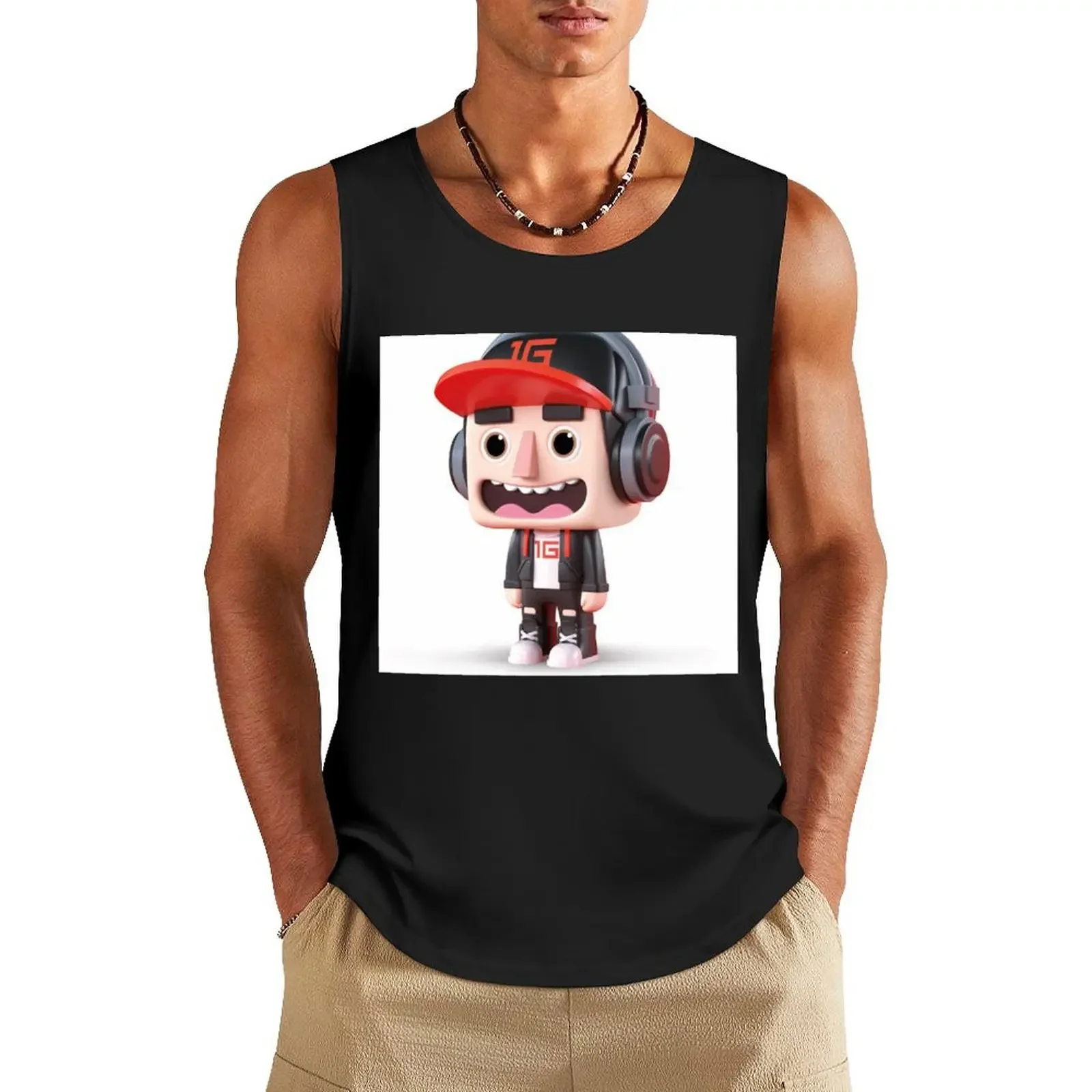 

Summit1G Happy face Tank Top Gym man bodybuilding for men Vest for boy