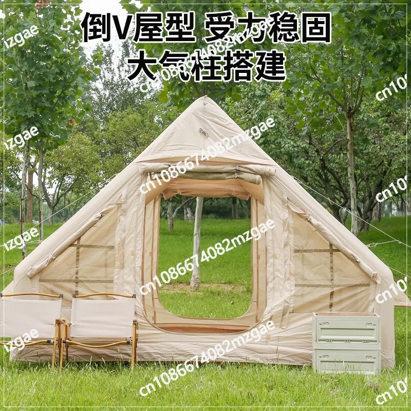 Outdoor Inflatable Tent Camping Portable Full Gear Camping Overnight Thickened Oxford Cloth Rainproof Sunscreen Cabin
