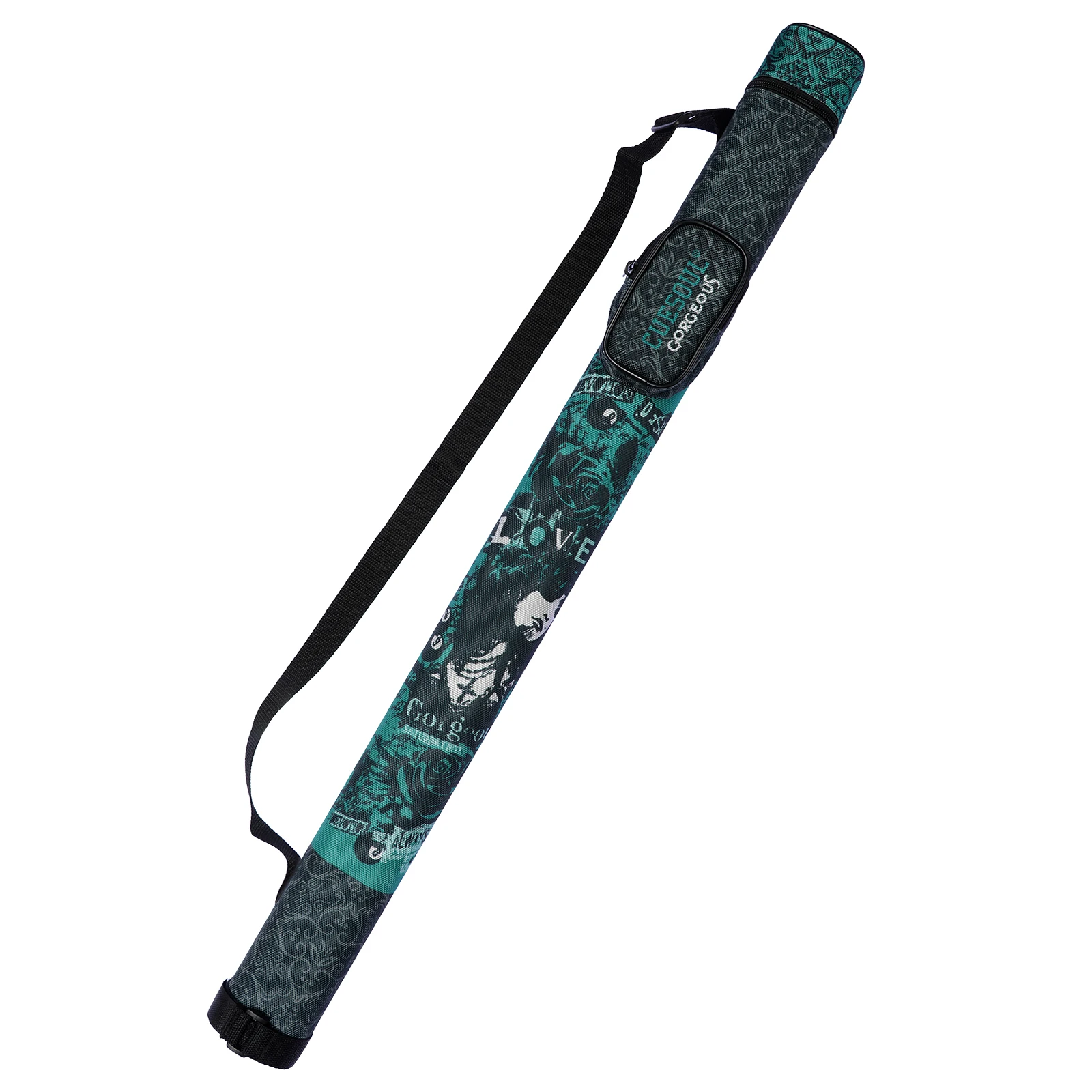 CUESOUL GORGEOUS Billiard Cue Hard Case,Holds 1 1/2 Pool Cue (1 Butt/1 Shaft)-Green