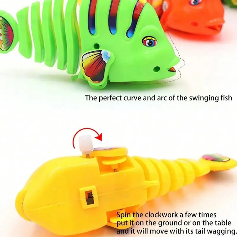 Fish Swimming Bathtub Toys Floating Wind-Up Wiggle Fish Bath Toy Creative Parent-Child Interactive Wiggle Fish Toys for Toddlers