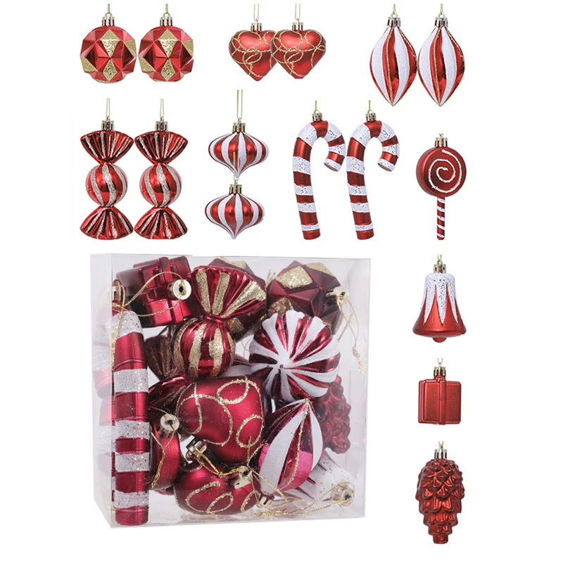 Deck the Halls with Our Festive Mini Ornaments Set - 5 Colors to Brighten Your Christmas Tree!