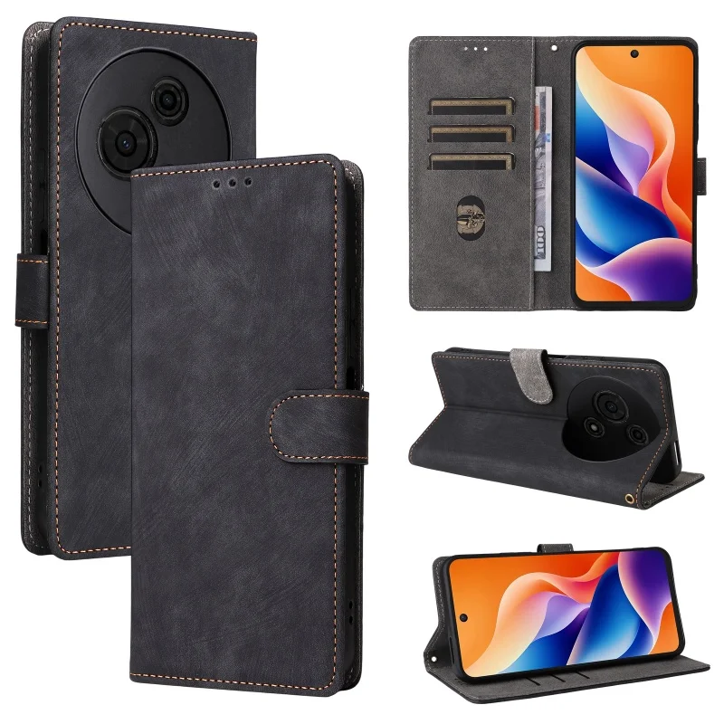 ل TCL 605 T517D غطاء حافظة محفظة مكافحة سرقة فرشاة المغناطيسي فليب حافظة جلدية ل TCL 60 SE T517H جراب هاتف