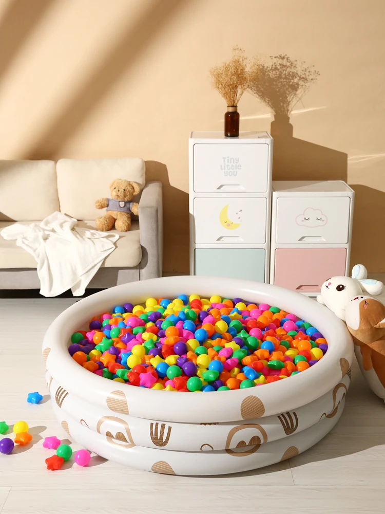 عبوة كرة مقاومة للسحق مكونة من 150 كرة بلاستيكية مقاس 2.16 بوصة على شكل نجمة وشكل دائري للأطفال خيمة لعب داخلية وخارجية #6