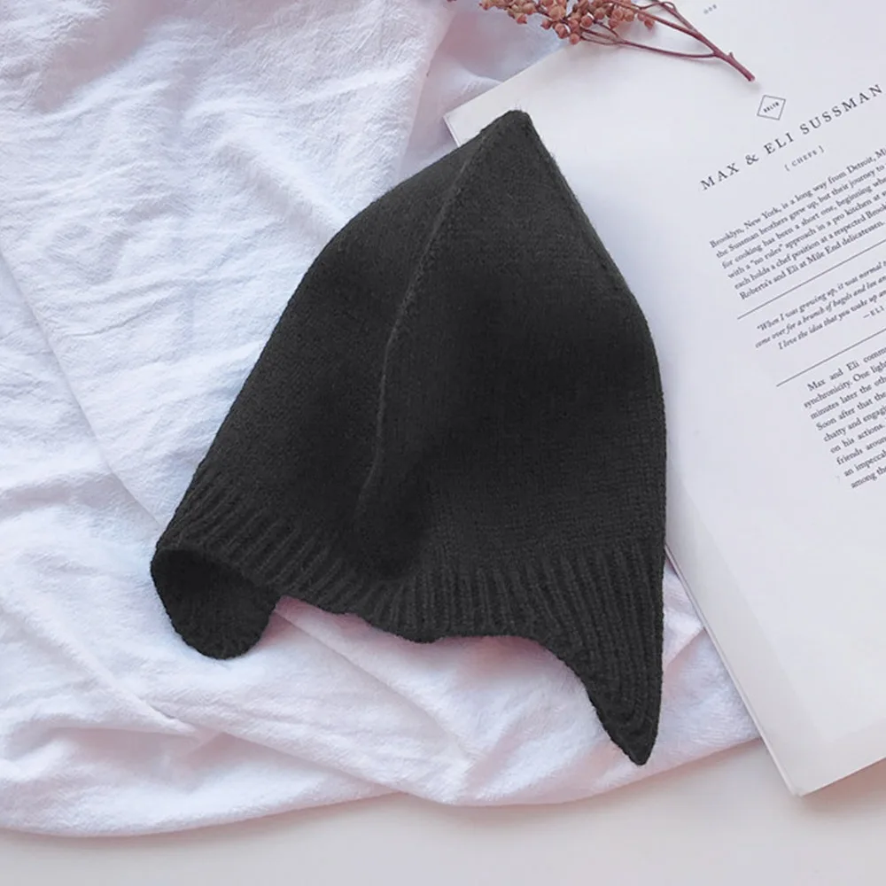 

Однотонная детская вязаная шапка для детей 5 месяцев-3 лет, мягкая милая детская теплая шапка с мультяшной защитой ушей, зимняя шапка