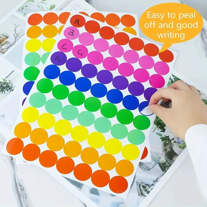 20 Sheets Colorful Dot Stickers, Coding Classification Labels for Envelope Sealing Art Education and Marking Use