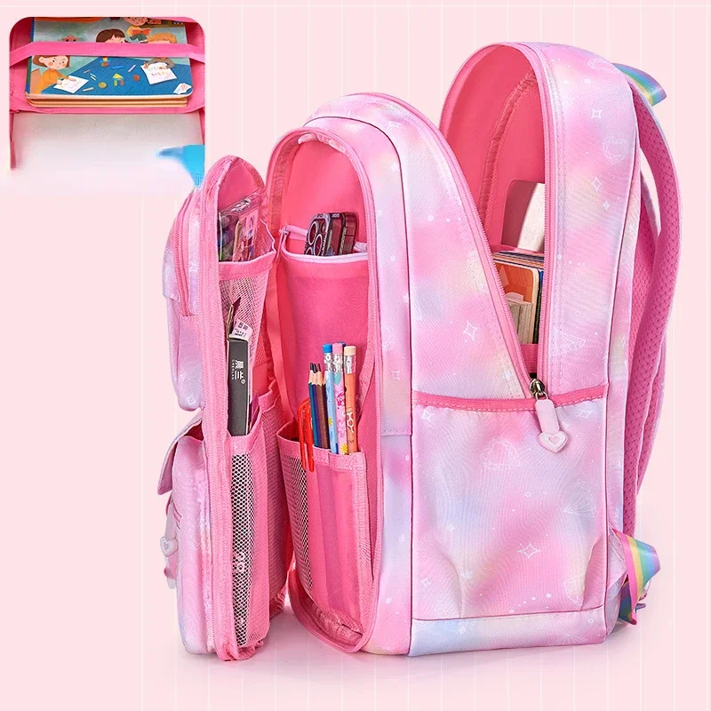 Mochila escolar para niña, bolsa de tela Oxford, impermeable, ligera, bonita, estilo refrigerador, para puerta, para estudiantes de primaria