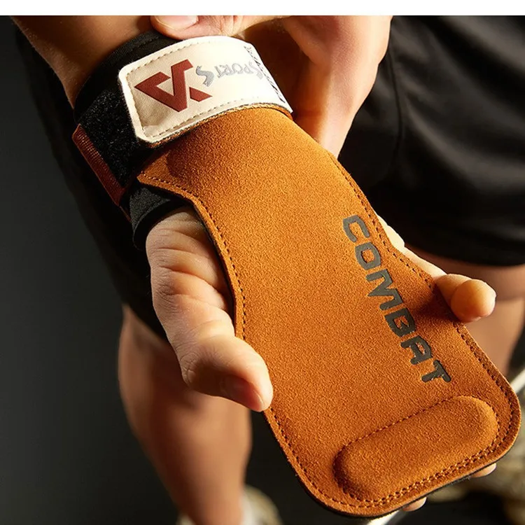 Gift Box Gloves Unisex Cowhide Wrist Support Anti Slip Thick Gym Workout Pull Up Bar Training Equipment One Size