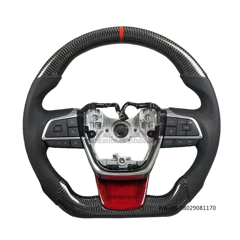 

Wholesale China Factory Perforated Leather Carbon Fiber Wheel for Toyota Crown Sienna Steering Wheel