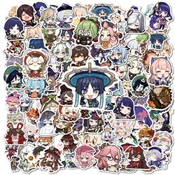 Autocollants Chibi Genshin Impact pour enfants, autocollants Anime, Klee Mona Xiao Eula, ordinateur portable, valise, graffiti, jeu Scrapbook, 10 pièces, 50 pièces, 100 pièces