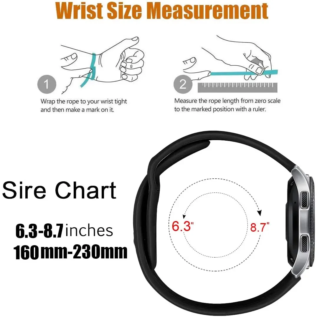 Respirável Sport Silicone Strap para Samsung Galaxy Watch, Pulseira Ajustável, Pulseira Ultra Macia, 7 Pulseiras Ultra, 47mm