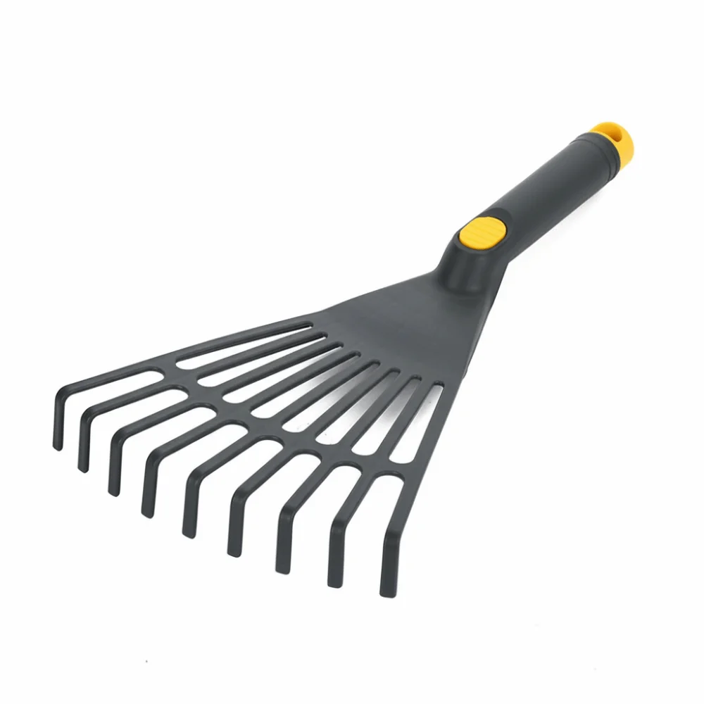 Durable Plastic Garden Grass Leaf Rake Comfortable Handle Sturdy Gardening Rake Leveling Safe Fallen Leaves Rake Lawn