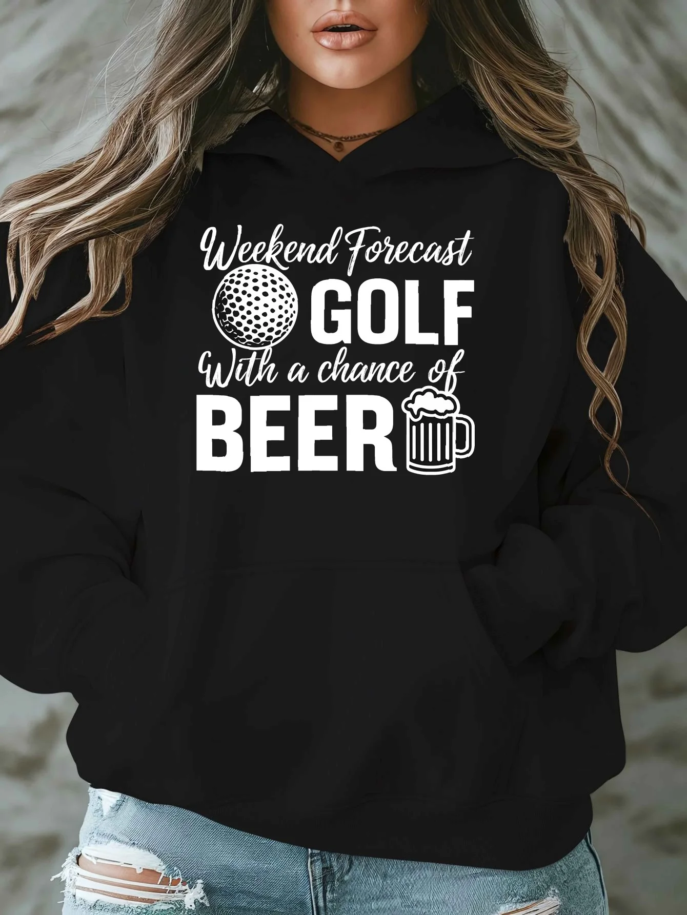 

Толстовка с капюшоном с принтом пива для гольфа, мужская и женская толстовка с длинными рукавами, пуловер Y2k, топы, модная повседневная осенне-зимняя одежда