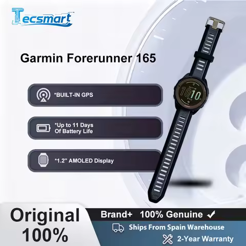 Garmin Forerunner 165 Smartwatch 1.2inches Colorful AMOLED Display GPS Metrics and Recovery Insights Monitoring Fitness Tracker
