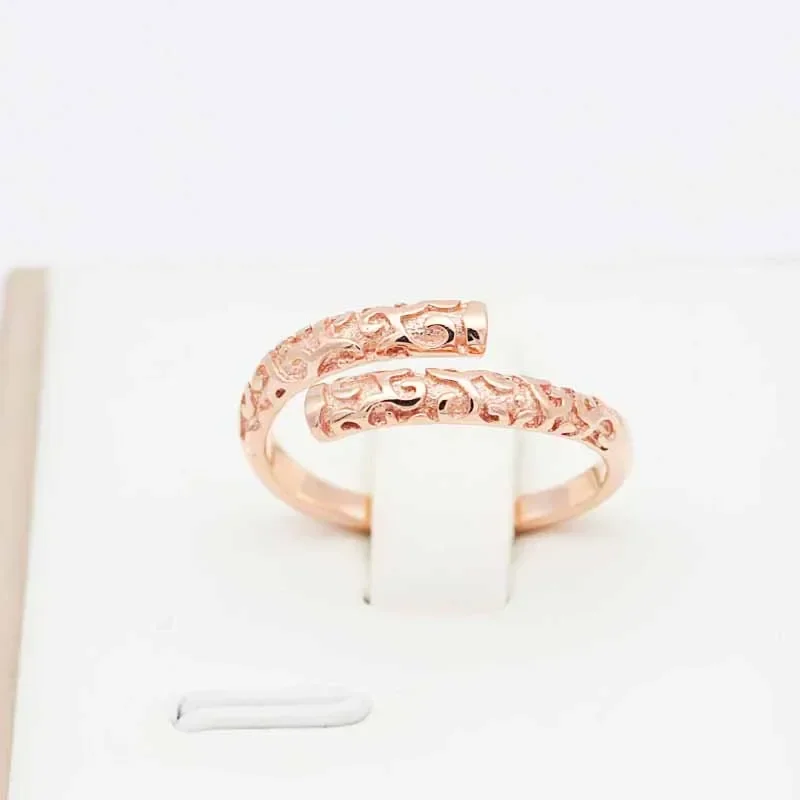 

Classic Fashion 585 Purple Gold New in 14K Rose Gold Hoop Rings for Women Couple Wedding Engagement Jewelry Opening Adjustable