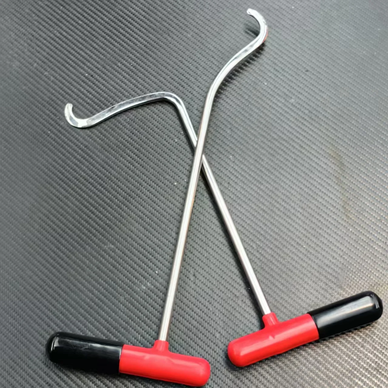 Car dent repair tool 8mm shaped phoenix tail small lever hooks wrap rubber handle small hooks