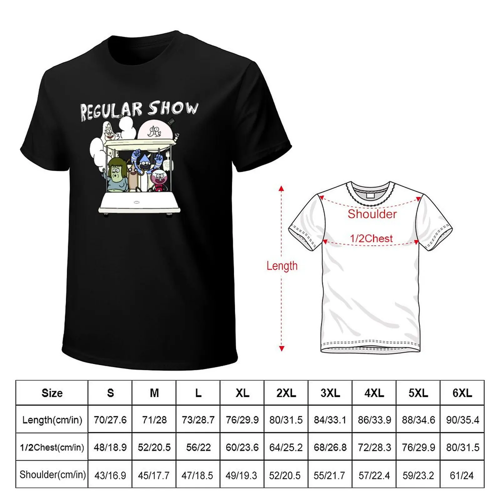 Regular Show Main Characters Mordecai,Rigby,Muscle Man,Pops,Benson,High Five Ghost,Skips T-Shirt