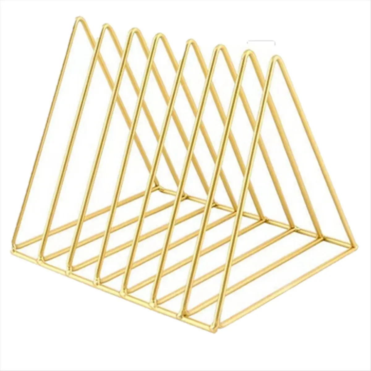 ABZF 2026 Desktop Triangular Book Stand Iron Storage Rack, Gold Desktop Bookshelf Organizer, Desktop Bookcase Modern Bookself