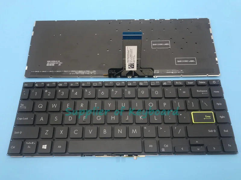 New Latin Spanish/English Keyboard For Asus E410 E410K E410KA E410M E410MA Series Laptop Black/Silver Backlit
