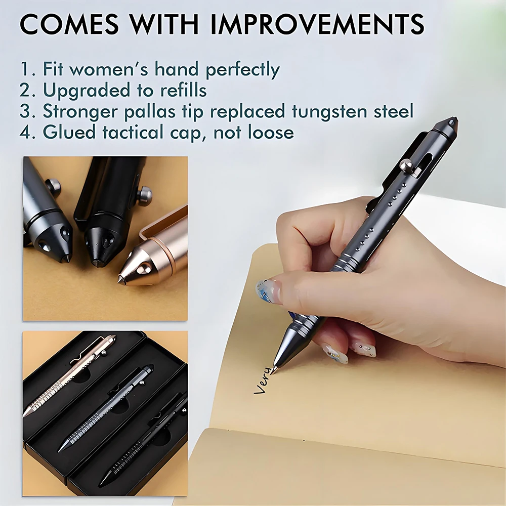 Multipurpose Self Defense Tactical Ballpoint Pen Aluminum Alloy Gel Ink Pen For School Office Stationery Supplies