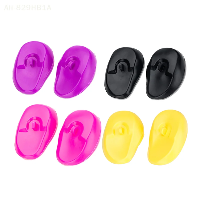 Couvre-oreilles en silicone imperméable, protection contre la coloration des cheveux, cache-oreilles de salon, casquettes de douche, accessoires de coiffage, 2 pièces