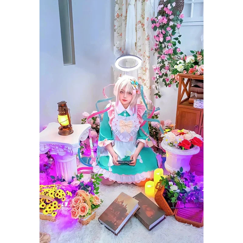 HN8 لعبة المحتاجة فتاة جرعة زائدة كانجيل تأثيري آمي تشان زي شعر مستعار مجموعة لوليتا خادمة فستان حفلة كرنفال أنيمي كوس تنورة JK Uni8...Gf #6