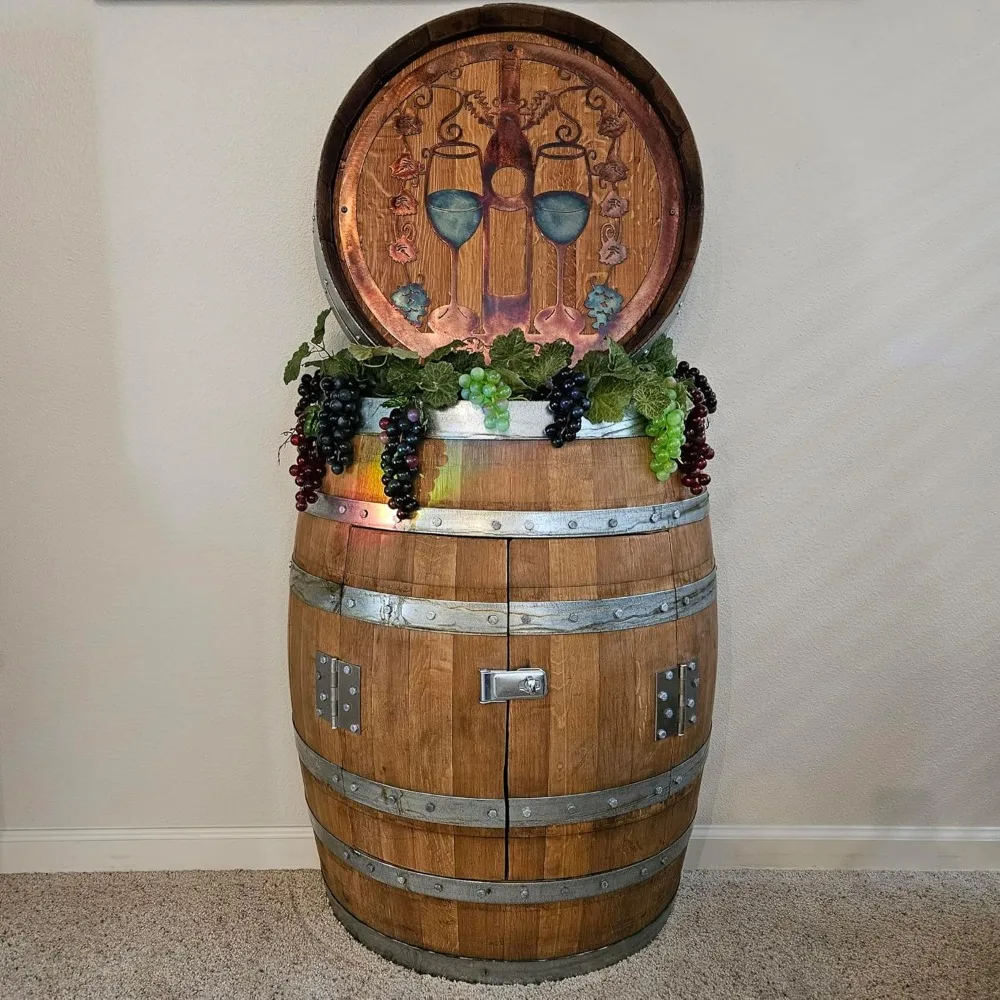 1/2 Wine Barrel Storage Cabinet