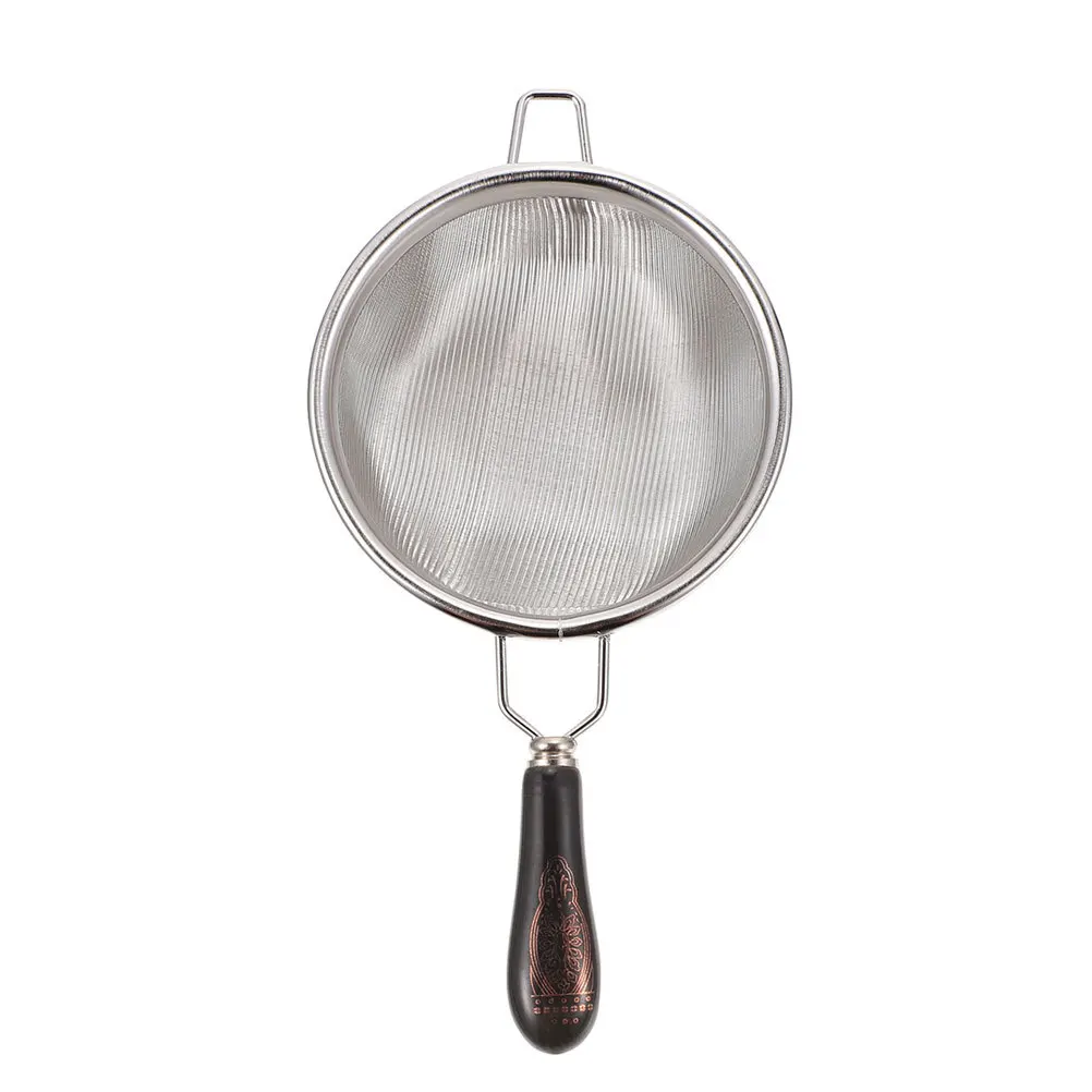 

Household Tea Infuser Stainless Steel Ceramic Mesh Strainer Ergonomic Handle Wear Resistant Daily Tea Accessory Loose Leaf