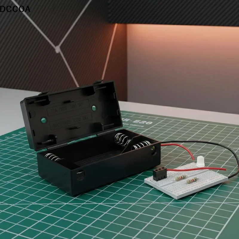 [COA] Soporte para 1/2/3/4 pilas AA, caja para pilas AA, caja de almacenamiento para pilas AA 14500, DIY con cables de conexión en serie [COA]