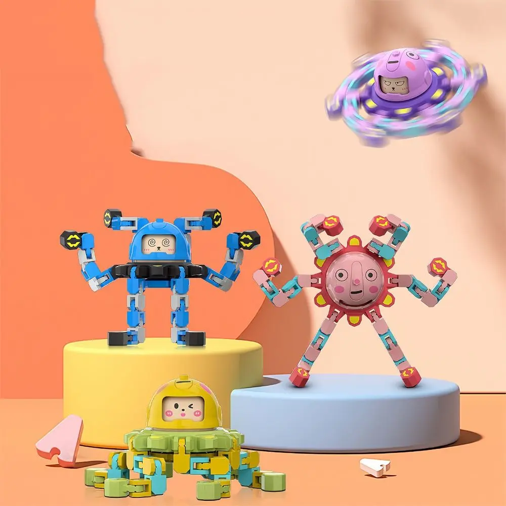 

Пластиковый механический светящийся гироскоп, меняющий лицо, осьминог, робот на кончике пальца, универсальная цепочка, вращение, интересный