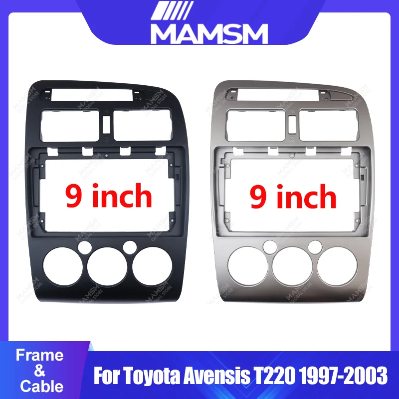 For Toyota Avensis T220 1997-2003 9 inch LHD Screen Car Fascia Stereo 2 Din Adapter Frame Audio Player Dash Fitting Panel Bezel.