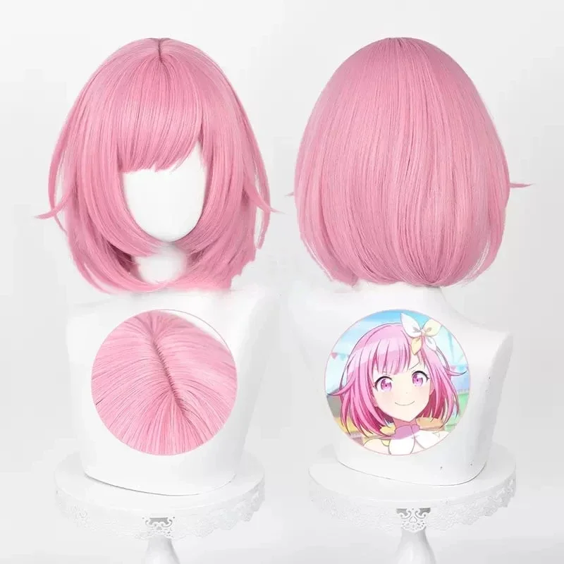 

High Quality Ootori Emu Cosplay Wig Emu 34cm Short Pink Heat Resistant Wigs