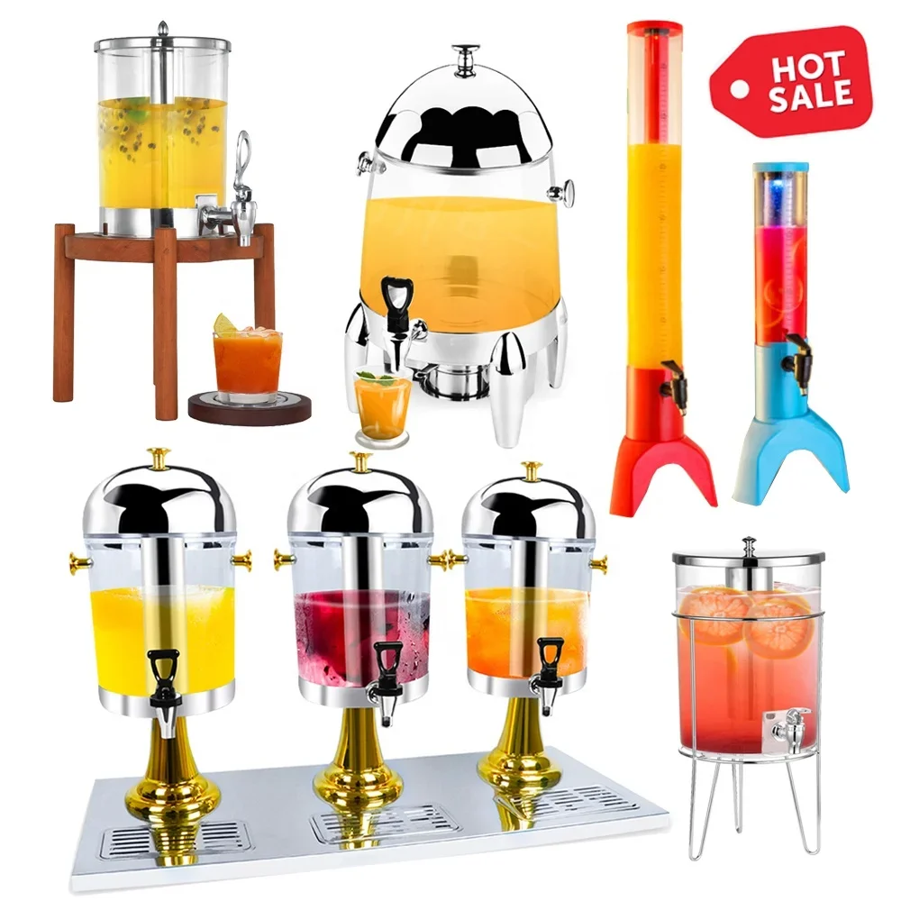 Catering serving utensils commercial cold drink dispenser 8l cooling juice dispenser single/double tank buffet drink dispenser