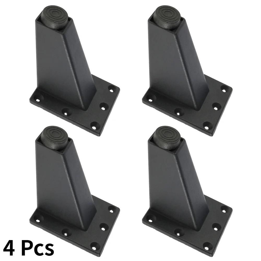 

4 Pcs Adjustable Metal Leg Sofa Bed TV Cabinet Legs Black Feet Thick Aluminum Alloy Table Cabinets Feets Rubber feet Felt pads