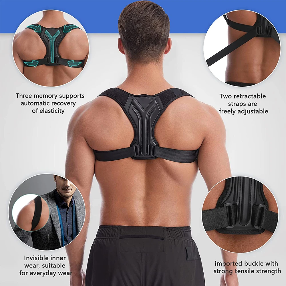 1PC Posture Corrector with Adjustable Back Braces Back Support for Men Women Seniors Teens Relief From Neck Shoulder Pain Braces