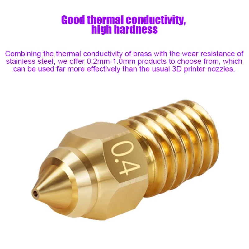 For Creality Ender7/5/3V2 /CR-6 SE Volcano Nozzle - CuCrZr Alloy 500℃,  High Flow 600mm for Carbon Fiber,  Fast Printing Upgrade