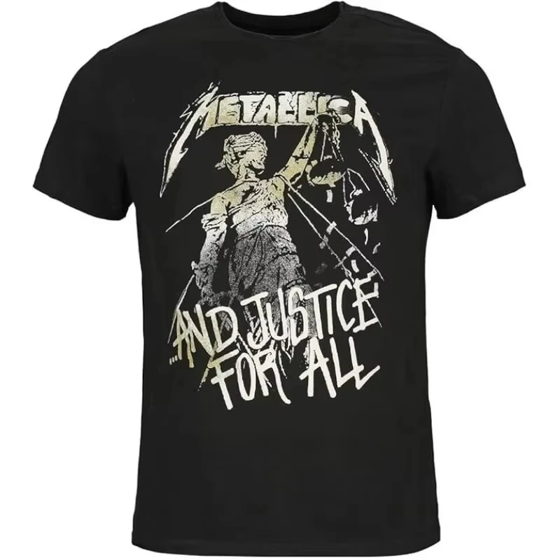 Justice for All Artistic Patterns Summer Fashion T-Shirt Men Women Cotton T-shirt Casual Street Classic Band T-shirt Summer