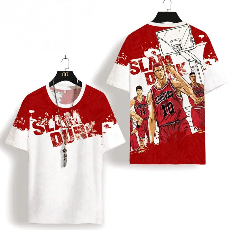 

Футболка Slam Dunk, мужская летняя футболка с коротким рукавом Sakuragi Flower Path Co, брендовая баскетбольная футболка с короткими рукавами для родителей и детей, тонкая футболка