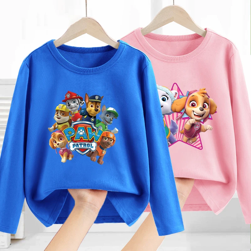 

PAW Patrols Baby Kids Long Sleeved Sweatshirt Thin Clothes Chase Skye Anime Cartoon O-Neck Shirt Tops Boys Girls Casual Clothing