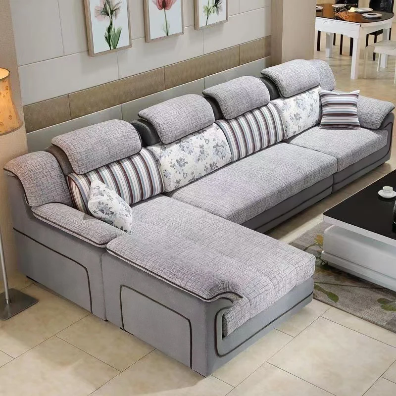 European Glamour Living Room Sofas Filler Individual L Shape Lounge Sofa Modular Nordic Lazy Divani Da Soggiorno Home Furniture