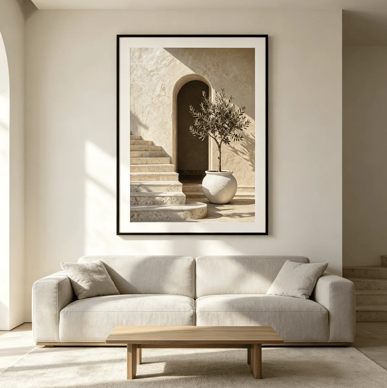 Wabi Sabi Mediterranean Arch Olive Plant Wall Art Canvas Prints Decor for Entryway Bedroom Farmhouse Home