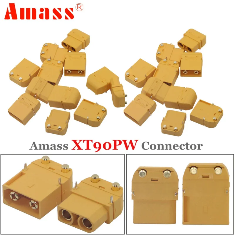 Amass XT90PW XT90-PW DC500V 45-90A Male & Female Brass Gold Banana Bullet Plug For RC Lipo Battery ESC PCB Board DIY Part