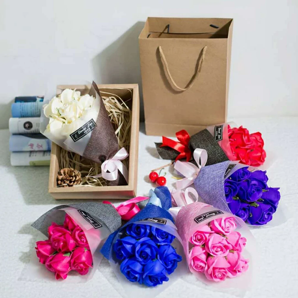 

7pcs Perfume Rose Bath Body Soap Flower Gift Box Artificial Scented Decor For Valentine'S Day Mother'S Birthday Anniversary