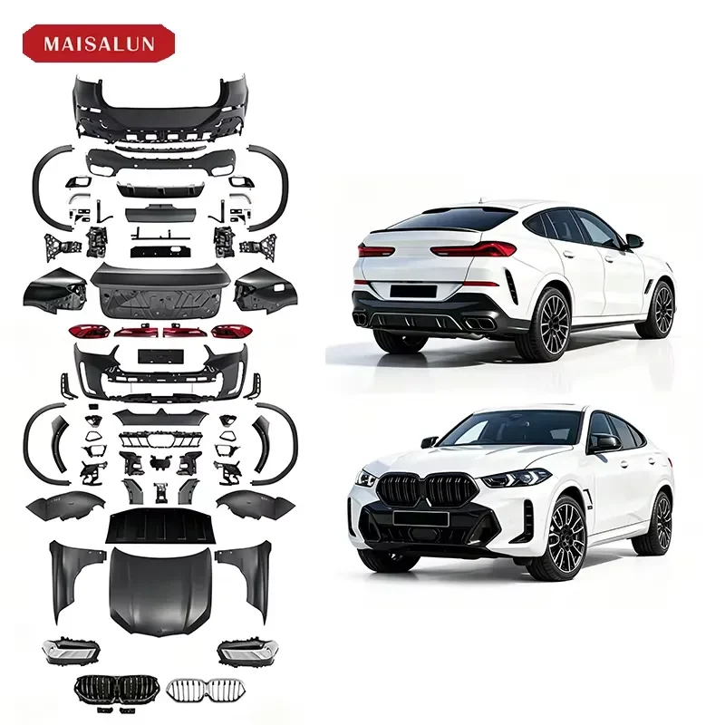 Exterior PP Material Body Kit for X6 E71 2008-2013 Upgrade G06 LCI 25+ MT M Sports Car Bumper Auto Parts Old to New Body