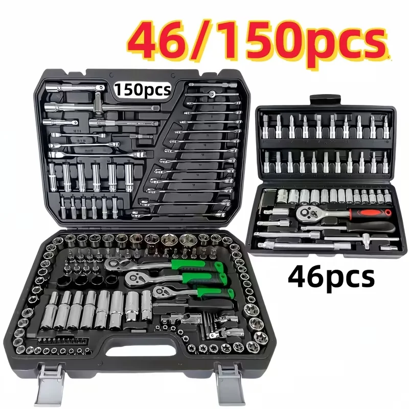 

46/150pcs Professional Automotive Master Tool Kit - Premium Tool Sets for Car, Bike, And Motorcycle Maintenance, Portable